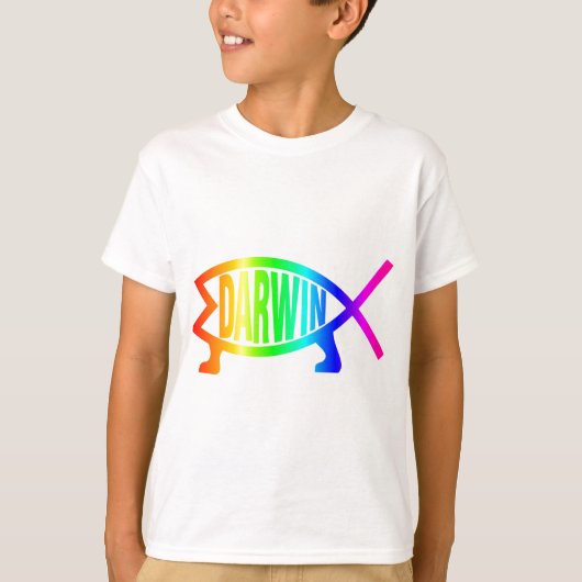 Rainbow Darwin Fish T-shirt (Voorkant)