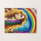 Rainbow Deity Man of All love Fantasy Art Legpuzzel (Horizontaal)