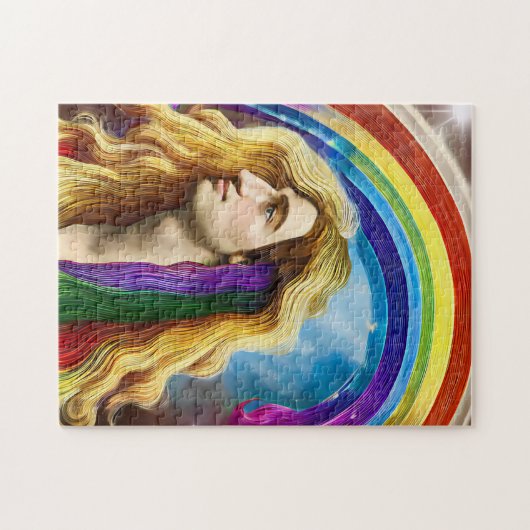 Rainbow Deity Man of All love Fantasy Art Legpuzzel (Horizontaal)