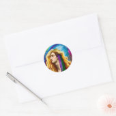 Rainbow Deity Man of All love Fantasy Art Ronde Sticker (Envelop)