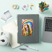 Rainbow Deity Man of All love Fantasy Art Sticker (iPad Cover)