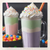 Rainbow Delight Milkshakes Glazen Onderzetter (Voorkant)