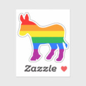 Rainbow Democrat Sticker (Vel)