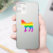 Rainbow Democrat Sticker (Telefoon)