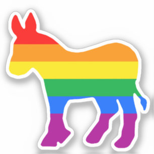 Rainbow Democrat Sticker
