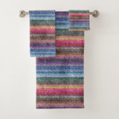 Rainbow Denim Pattern Bad Handdoek (Insitu)