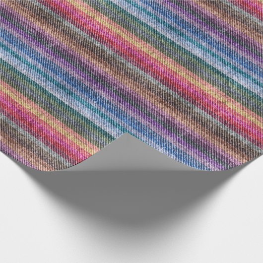 Rainbow Denim Pattern Cadeaupapier (Hoek)