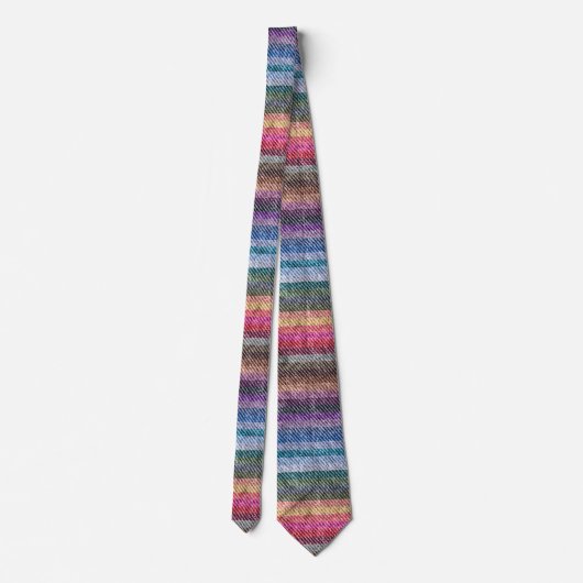 Rainbow Denim Pattern Stropdas (Achterkant)