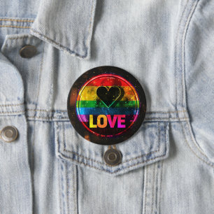 Rainbow Design Liefde Digitale Kunst Ronde Button 7,6 Cm