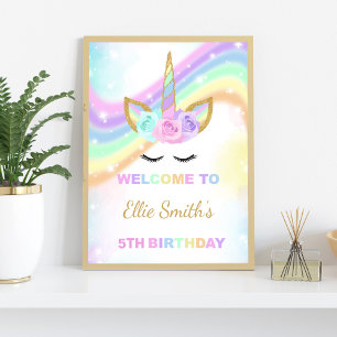 Rainbow Design Unicorn Affiches de bienvenue