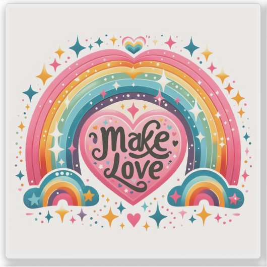 Rainbow Design viert liefde en positiviteit Sticker (Voorkant)