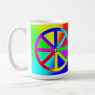 Rainbow Dharma Wheel - Boeddhistisch Koffiemok