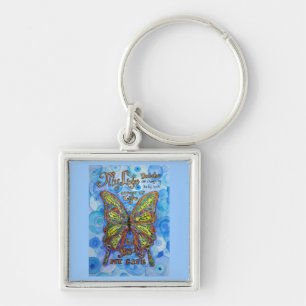 Rainbow Diabetes Butterfly Sleutelhanger