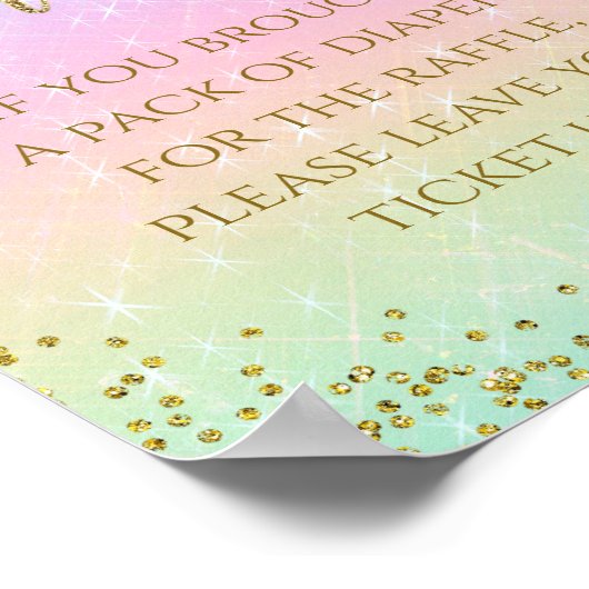 Rainbow Diaper Raffle Table Sign Poster (Hoek)