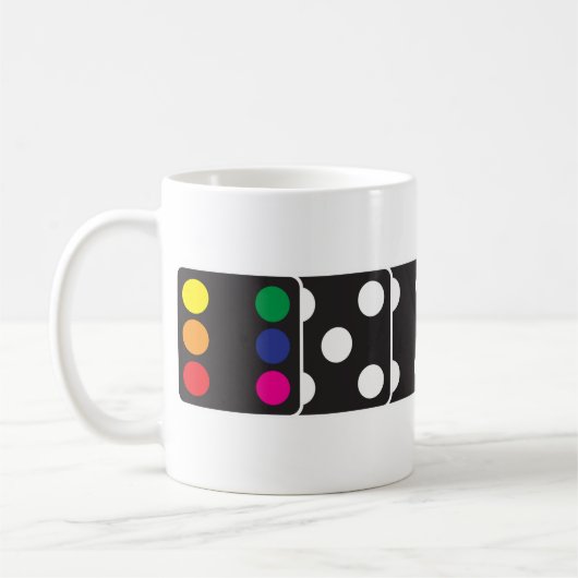 Rainbow Dice Coffee Mok (Links)