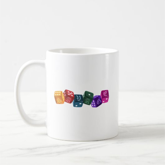 Rainbow Dice Coffee Mug (Gauche)