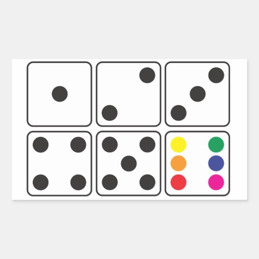 Rainbow Dice Sticker (Voorkant)
