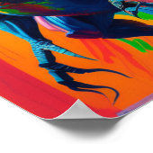 Rainbow Dinosaur T-Rex Illustratie Kunst Poster (Hoek)