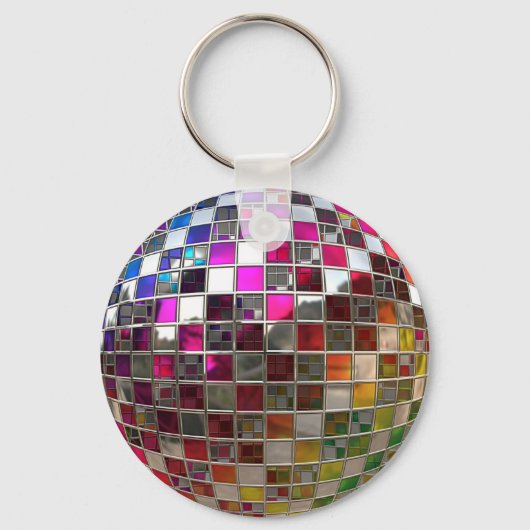 Rainbow Disco Ball-spiegels Sleutelhanger (Voorkant)