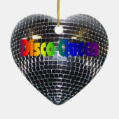 Rainbow Disco Queen Retro 70s Silver Mirror Ball Keramisch Ornament (Achterkant)