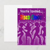 Rainbow Disco Queen | Retro Dancers Paars Kaart (Voorkant / Achterkant)