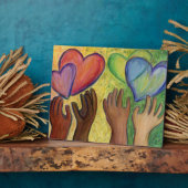 Rainbow Diversity Hart DEI Art Print Plaques Fotoplaat (Zijkant)