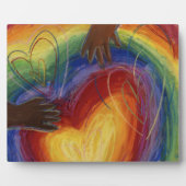 Rainbow Diversity Hearts DEI Art Imprimer Plaques (Devant)