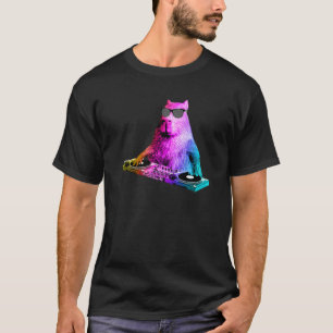 Rainbow Dj Capybara House Music T-shirt