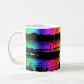 Rainbow Dock Silhouettes Coffee Cup and Mug (Gauche)