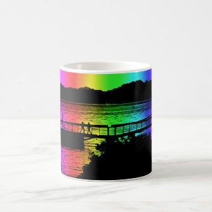 Rainbow Dock Silhouettes Coffee Cup en Mok