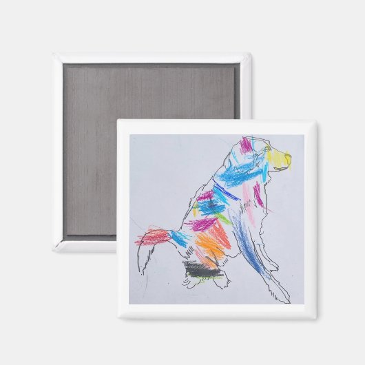 Rainbow Dog Magnet Magneet (Voorkant / Achterkant)