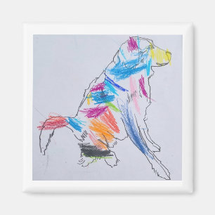 Rainbow Dog Magnet Magneet
