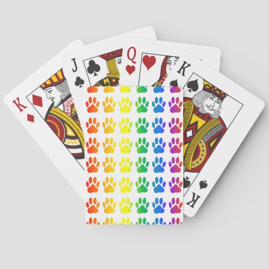 Rainbow Dog Pawprint Speelkaarten (Achterkant)