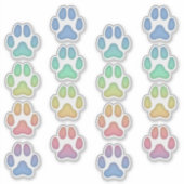 Rainbow Dog Pawprints Animal Tracks Decals Sticker (Voorkant)