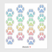 Rainbow Dog Pawprints Animal Tracks Decals Sticker (Vel)
