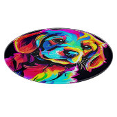 Rainbow Dog Portrait Art Snijplank (Hoek)