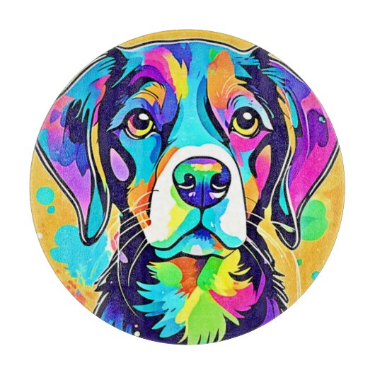 Rainbow Dog Portrait Design Snijplank (Voorkant)