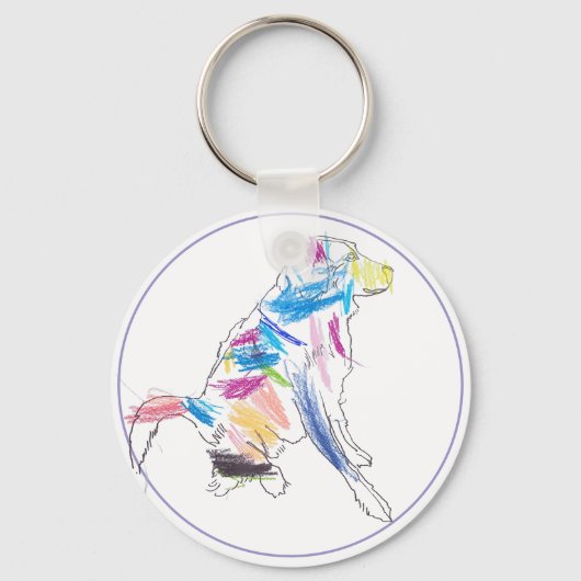 Rainbow Dog Sleutelhanger (Voorkant)