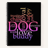 Rainbow Dog Word Art Bullet Journal Notitieboek (Voorkant)