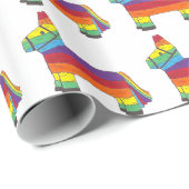 Rainbow Donkey Piñata Birthday Party Fiesta Pride Cadeaupapier (Rol Hoek)