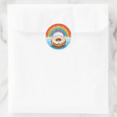 Rainbow Donut Ronde Sticker (Tas)