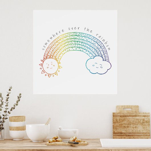 Rainbow Doodle Print (Keuken)