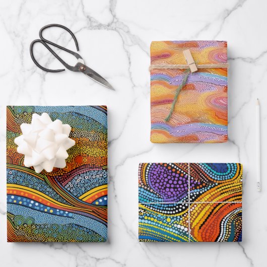 Rainbow dot art stijl inpakpapier (Voorkant)