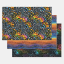 Rainbow dot art stijl inpakpapier