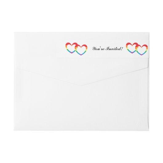 "Rainbow Double Hearts" Envelopper le Étiquette de (Dos)