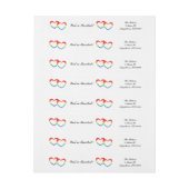 "Rainbow Double Hearts" Envelopper le Étiquette de (Feuille)
