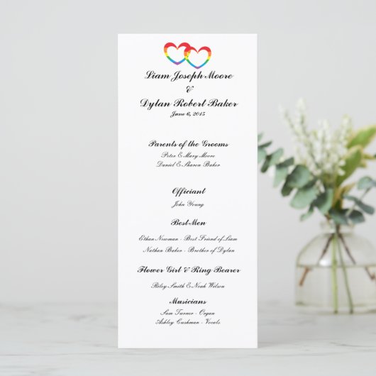 Rainbow Double Hearts, het huwelijksprogramma Programma (Staand voorkant)