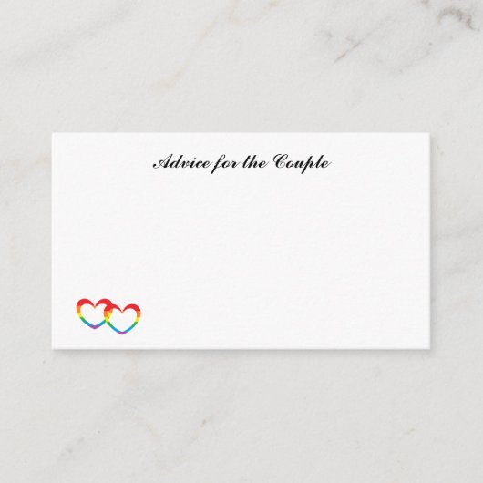 "Rainbow Double Hearts" Mini Notes Advieskaart (Voorkant)