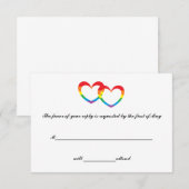 "Rainbow Double Hearts" RSVP-kaarten RSVP Kaartje (Voorkant / Achterkant)