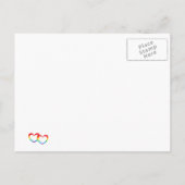 "Rainbow Double Hearts" Save the Date Briefkaarten (Achterkant)